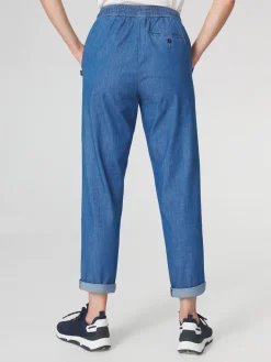 Pantalon Femme Ceinture Elastiquée Bleu MANDYJOG