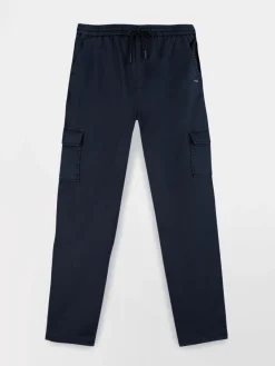 Pantalon Femme Cordon de ressérrage Taille élastiquée Marine IMMAEJOG