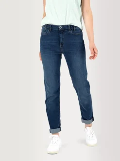 Pantalon Femme En Jean Ceinture Elastiquée Coton Recyclé