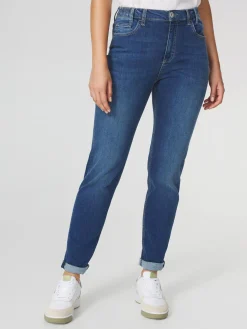Pantalon Femme En Jean Ceinture Elastiquée Coton Recyclé