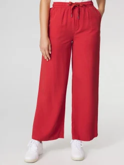 Pantalon Femme 100% Lyocell Cordon de ressérrage Ceinture Elastiquée Rouge MYRNOPAN