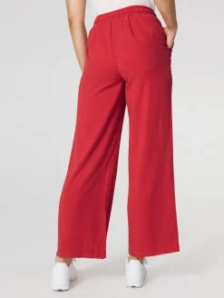 Pantalon Femme 100% Lyocell Cordon de ressérrage Ceinture Elastiquée Rouge MYRNOPAN