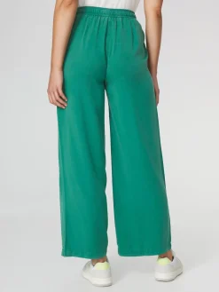 Pantalon Femme 100% Lyocell Cordon de ressérrage Ceinture Elastiquée Vert MYRNOPAN