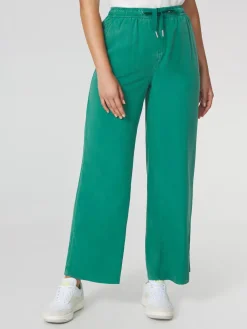 Pantalon Femme 100% Lyocell Cordon de ressérrage Ceinture Elastiquée Vert MYRNOPAN
