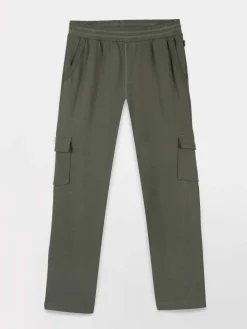 Pantalon Femme Molleton Ceinture Elastiquée Kaki