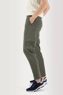 Pantalon Femme Molleton Ceinture Elastiquée Kaki