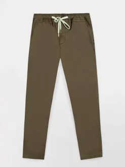 Pantalon Femme Stretch Ceinture Elastiquée Marron NATTYJOG