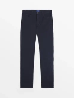 Pantalon Homme Velours Côtelé Bleu ARNONPAN