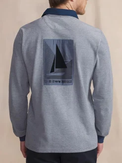 Polo Chambray Manches Longues Bleu DANELPOL