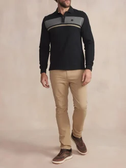 Polo Homme Coton Epais Manches Longues Noir KABYEPOL