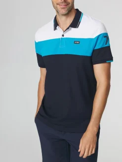 Polo Homme Coupe Ajustée Bleu et Blanc EVANSPOL