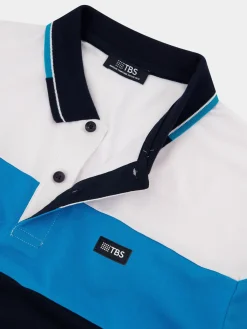 Polo Homme Coupe Ajustée Bleu et Blanc EVANSPOL