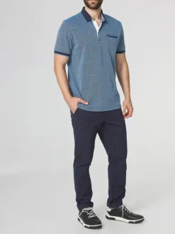 Polo Homme Coupe Ajustée Bleu THUANPOL