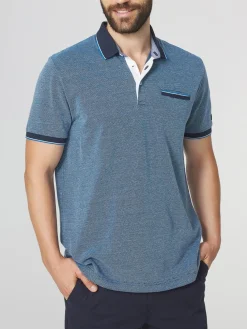 Polo Homme Coupe Ajustée Bleu THUANPOL