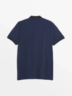 Polo Homme Coupe Ajustée Jersey Marine MILEKPOL