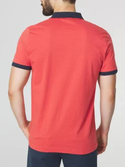 Polo Homme Coupe Ajustée Jersey Rayures Rouge et Marine MILAKPOL