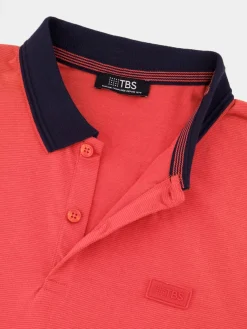 Polo Homme Coupe Ajustée Jersey Rayures Rouge et Marine MILAKPOL