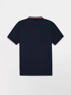 Polo Homme Coupe Ajustée Maille Fantaisie Marine SELIMPOL