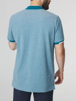 Polo Homme Coupe Ajustée Piqué Bleu JERODPOL