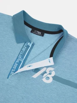 Polo Homme Coupe Ajustée Piqué Bleu JERODPOL