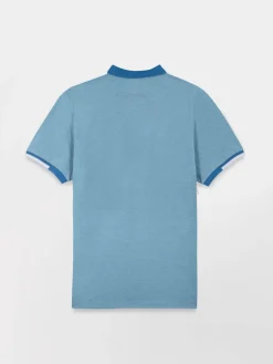 Polo Homme Coupe Ajustée Piqué Bleu JERODPOL