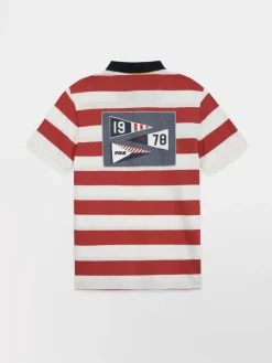 Polo Homme Coupe Ajustée Rayures Blanc et Rouge SERGOPOL