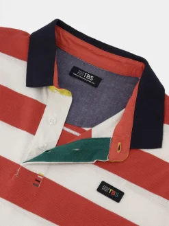 Polo Homme Coupe Ajustée Rayures Blanc et Rouge SERGOPOL