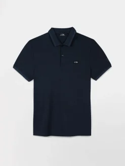 Polo Homme Coupe Ajustée Séchage Rapide Stretch Marine ATTONPOL
