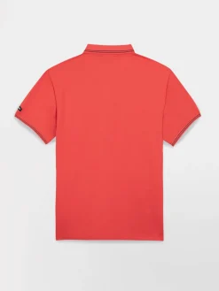 Polo Homme Coupe Ajustée Séchage Rapide Stretch Rouge ATTONPOL