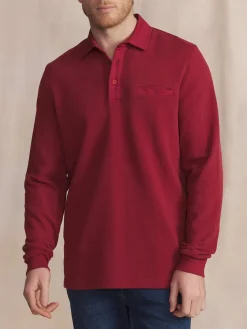 Polo Homme Epais Manches Longues Coton Rouge CAVEZPOL