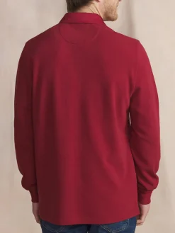 Polo Homme Epais Manches Longues Coton Rouge CAVEZPOL