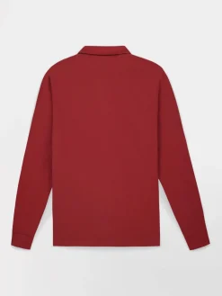 Polo Homme Epais Manches Longues Coton Rouge CAVEZPOL
