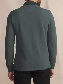 Polo Homme Epais Manches Longues Coton Vert CAVEZPOL