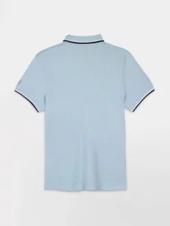Polo Homme Fentes Côtés Coupe Ajustée Bleu YVANEPOL