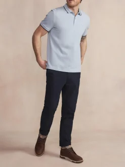 Polo Homme Fentes Côtés Coupe Ajustée Bleu YVANEPOL