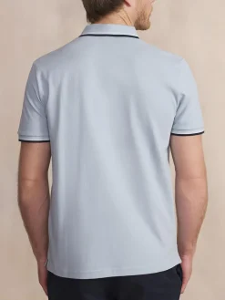 Polo Homme Fentes Côtés Coupe Ajustée Bleu YVANEPOL