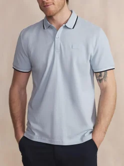 Polo Homme Fentes Côtés Coupe Ajustée Bleu YVANEPOL