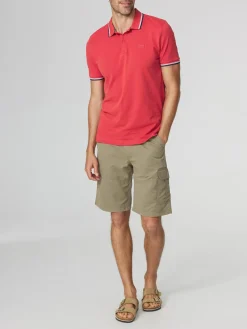 Polo Homme Fentes Côtés Coupe Ajustée Rouge YVANEPOL