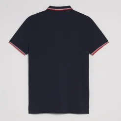 Polo Homme Fentes Côtés Coupe Ajustée Marine YVANEPOL