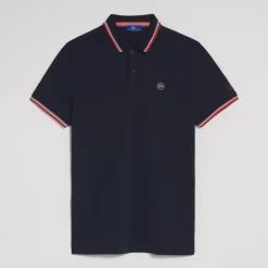 Polo Homme Fentes Côtés Coupe Ajustée Marine YVANEPOL