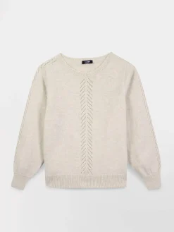 Pull fabriqué en France blanc Victoire