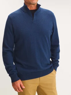 Pull Homme Col Camionneur Bleu
