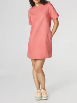 Robe Femme Manches Courtes Col Rond Rose IMMAEROB