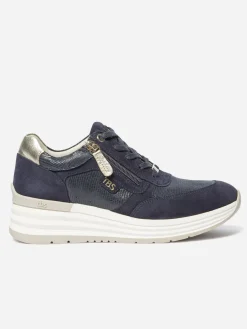 Running Femme Doublée Cuir Marine et Or TYLAZIP