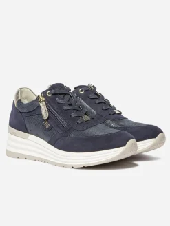 Running Femme Doublée Cuir Marine et Or TYLAZIP
