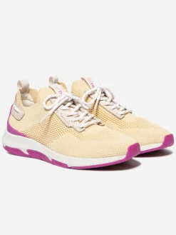 Running femme jaune pale et fuschia JELLINA