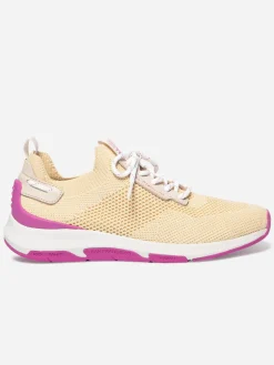 Running femme jaune pale et fuschia JELLINA