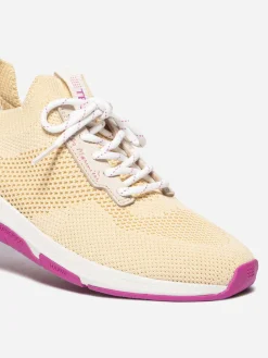Running femme jaune pale et fuschia JELLINA