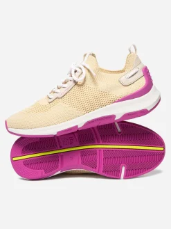 Running femme jaune pale et fuschia JELLINA