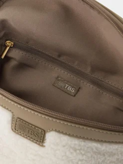 Sac Banane Femme Cuir Dark Taupe et Off White JAZABAN